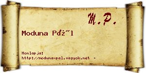 Moduna Pál névjegykártya